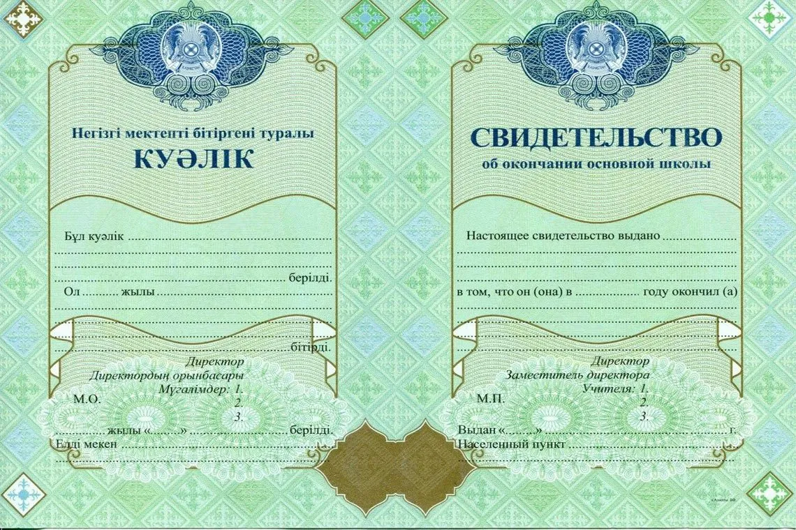 Аттестат Казахстана за 9 классов в Хасавюрте
